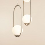 Lampa wisząca Riva - Szklana kula Aldex | Biało-beżowa