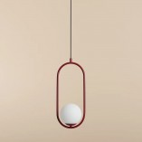 Lampa wisząca Riva Red Wine - Aldex | Szkło, Biało-Czerwona