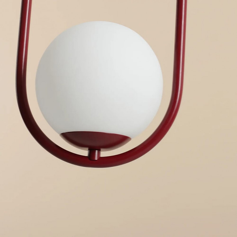 Lampa wisząca Riva Red Wine - Aldex | Szkło, Biało-Czerwona