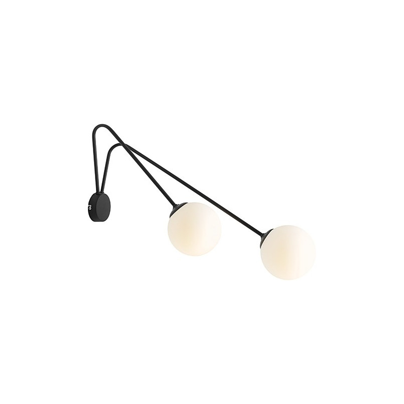 Kinkiet podwójny szklany Holm Large biało-czarny Aldex | Sklep Lamp