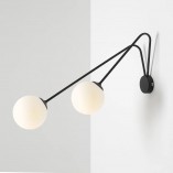 Kinkiet podwójny szklany Holm Large biało-czarny Aldex | Sklep Lamp