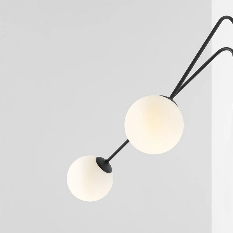Kinkiet podwójny szklany Holm Large biało-czarny Aldex | Sklep Lamp