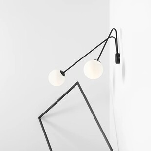 Kinkiet podwójny szklany Holm Large biało-czarny Aldex | Sklep Lamp