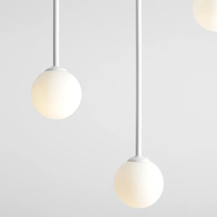 Lampa sufitowa szklana kula Pinne Long 14cm biała Aldex
