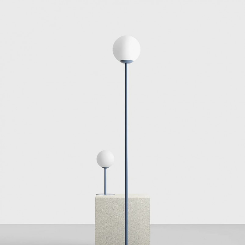 Lampa podłogowa szklana kula Aldex Pinne Colours | Dusty Blue