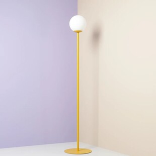 Lampa podłogowa szklana kula Pinne Colours 20cm mustard Aldex