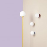 Lampa podłogowa szklana kula Aldex Pinne Colours - Musztardowa | Sklep Lamp