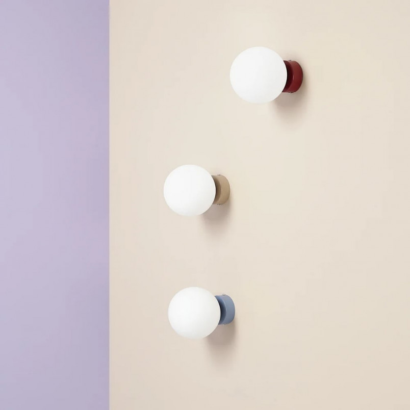 Kinkiet szklany Ball Colours Aldex | Retro, Biały, E14