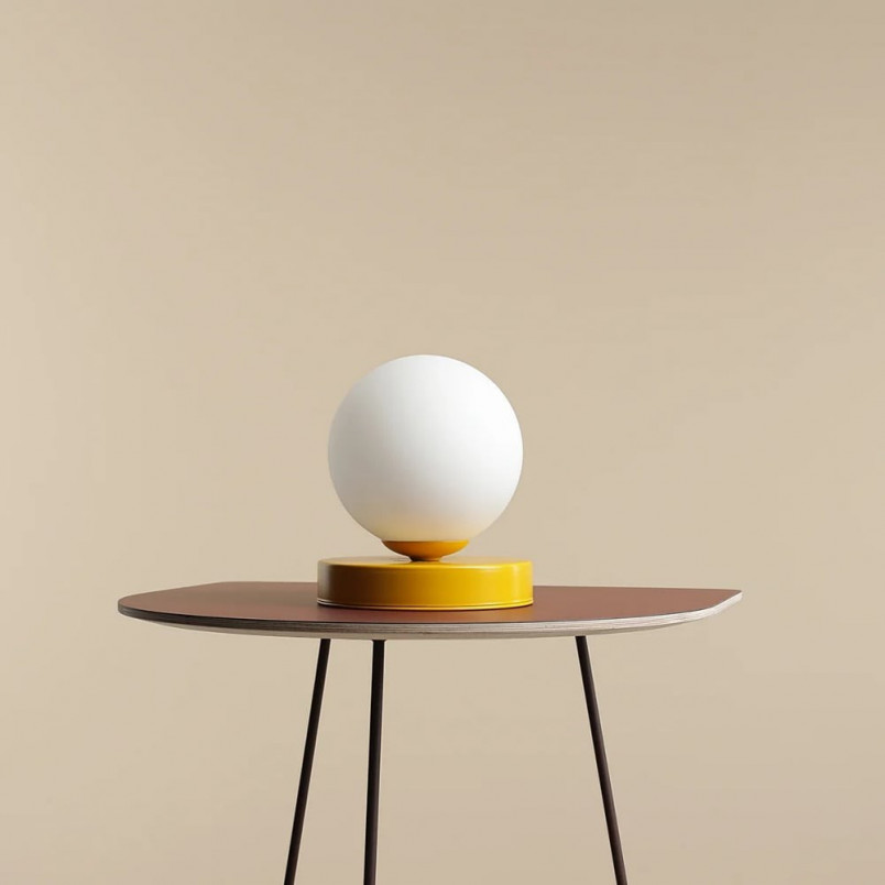 Lampa stołowa szklana Aldex Ball Colours S - Musztardowa | Sklep