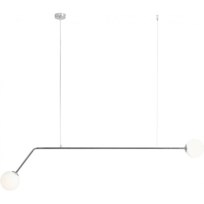 Lampa Wisząca Pure Chrome | 2 Kule Szkło | Aldex