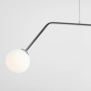 Lampa Wisząca Pure Chrome | 2 Kule Szkło | Aldex