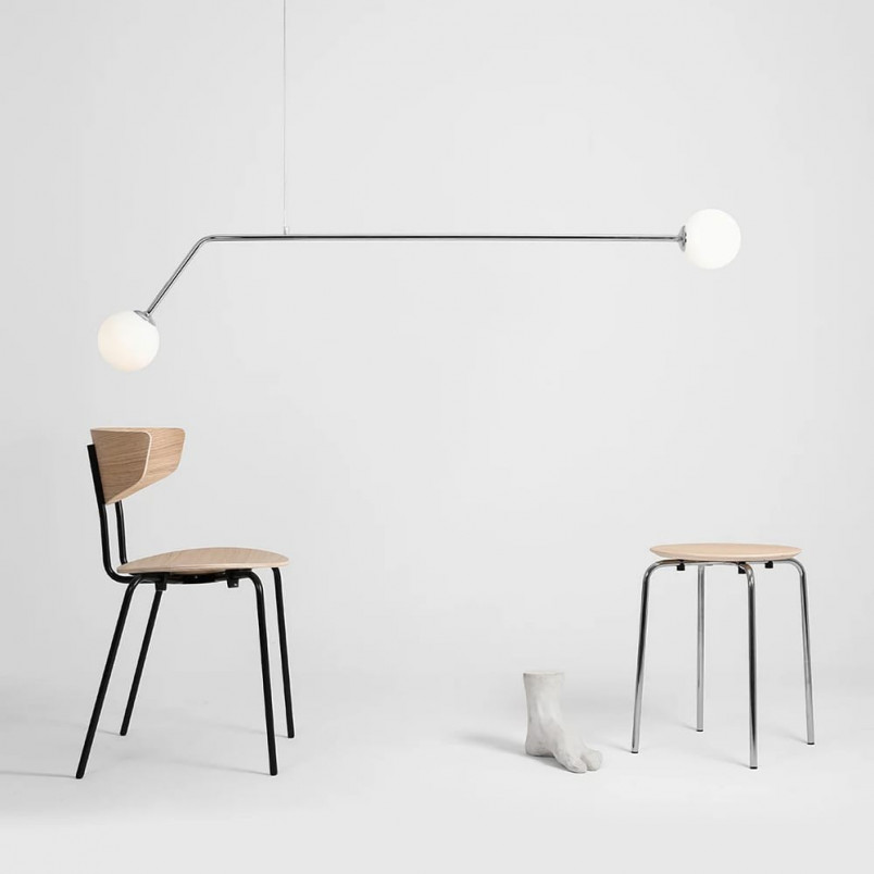 Lampa Wisząca Pure Chrome | 2 Kule Szkło | Aldex