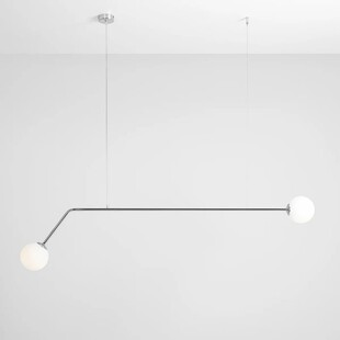 Lampa Wisząca Pure Chrome | 2 Kule Szkło | Aldex