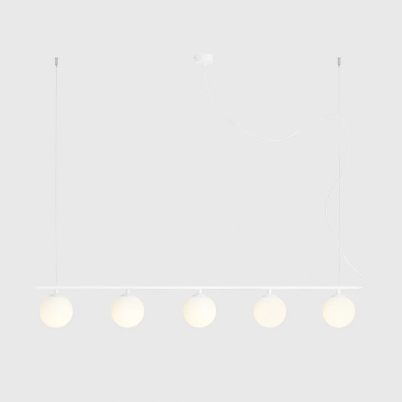 Lampa Wisząca Beryl Glass - 5 Kul Szkło Biała Aldex | Kup Teraz