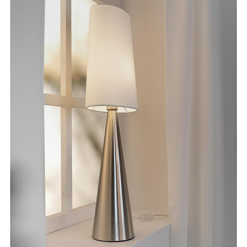 Lampa stołowa biała Markslojd Conus Satin - Nowoczesny design