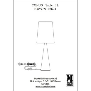 Lampa stołowa biała Markslojd Conus Satin - Nowoczesny design