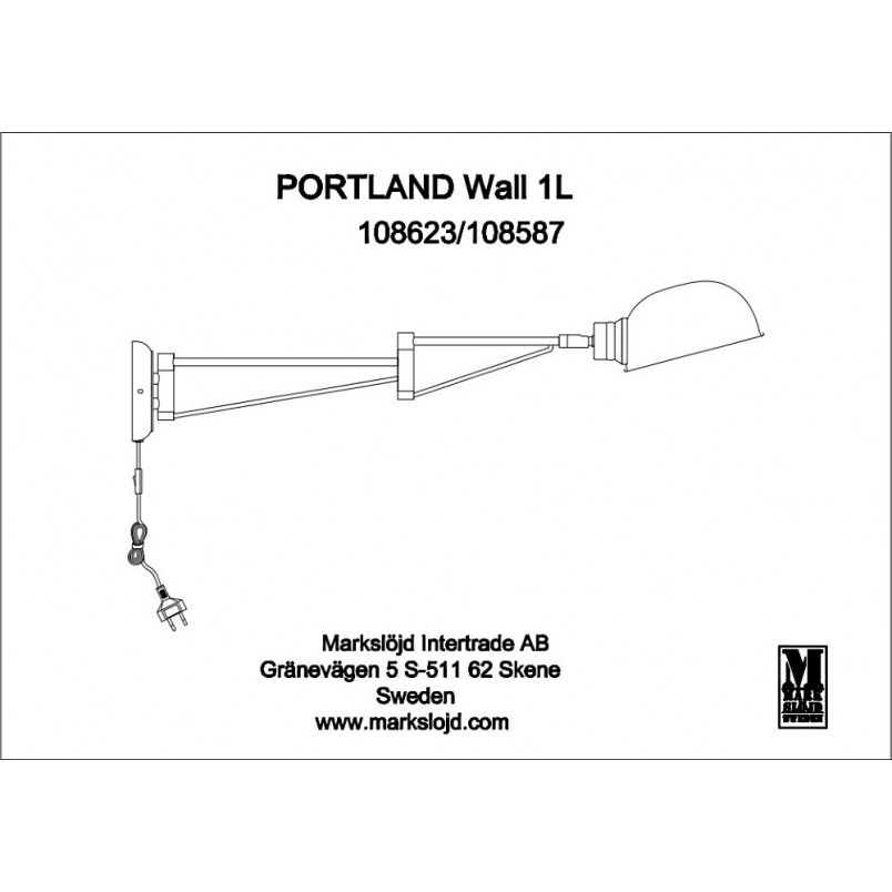 Kinkiet industrialny Portland chrom Markslojd - Loftowa lampa