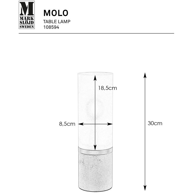 Lampa stołowa szklana Molo | Markslojd - Loftowa elegancja