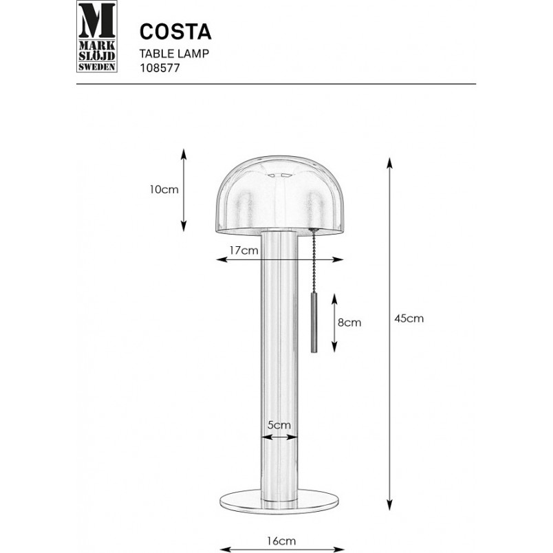 Lampa stołowa Costa biała - Markslojd | Elegancki design