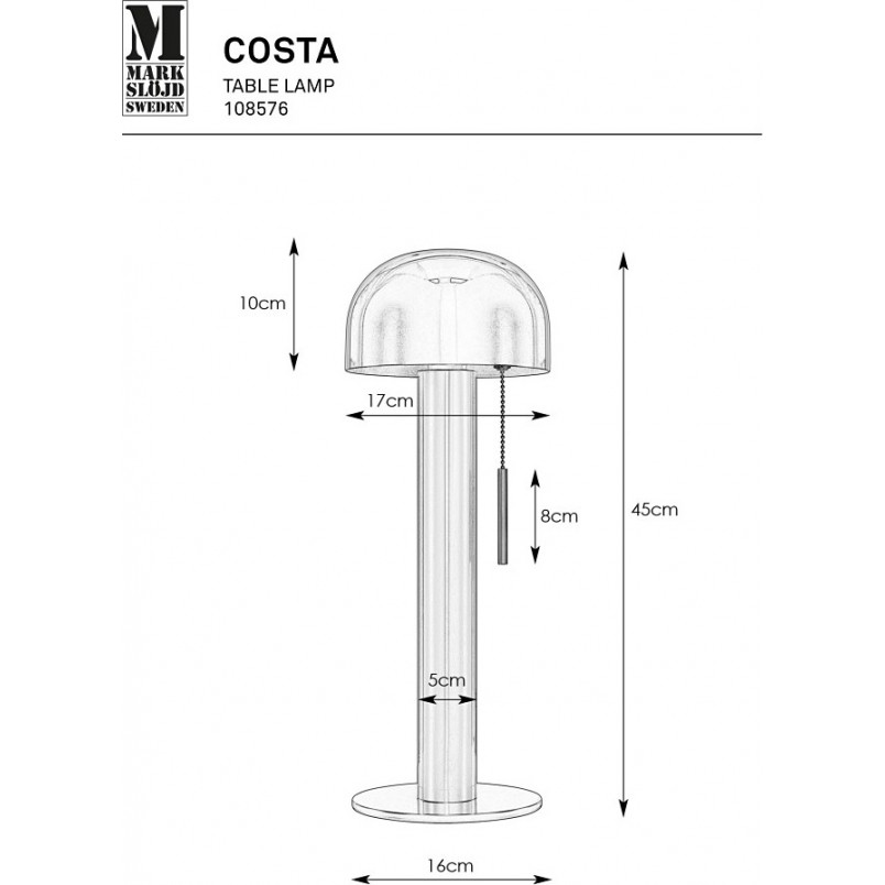 Lampa stołowa Costa czarno-złota | Markslojd