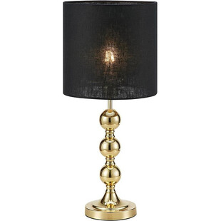Lampa stołowa glamour czarna z mosiądzu - Markslojd