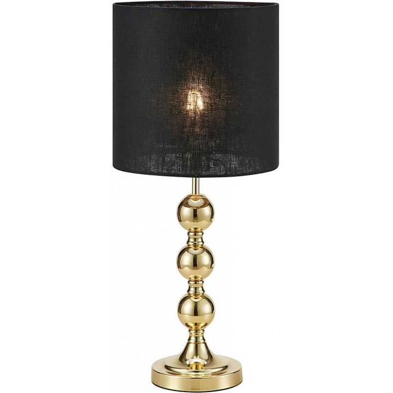 Lampa stołowa glamour czarna z mosiądzu - Markslojd