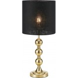 Lampa stołowa glamour czarna z mosiądzu - Markslojd