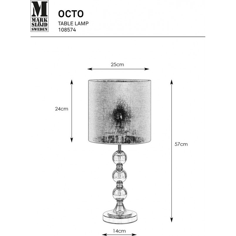 Lampa stołowa glamour czarna z mosiądzu - Markslojd