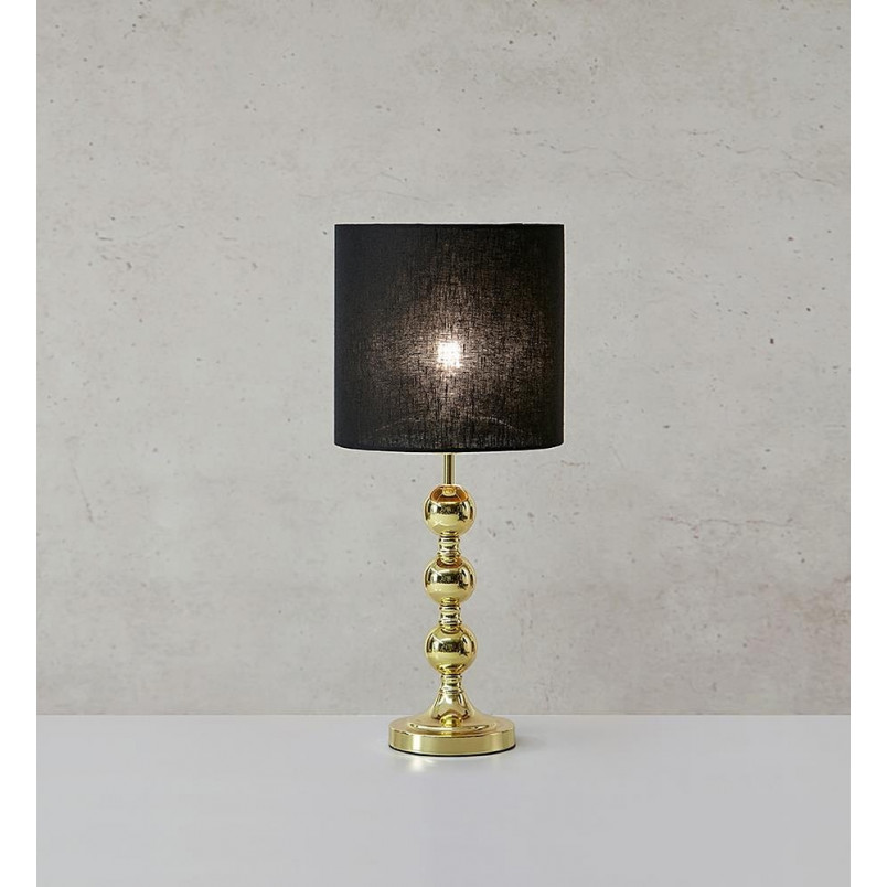 Lampa stołowa glamour czarna z mosiądzu - Markslojd