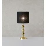 Lampa stołowa glamour czarna z mosiądzu - Markslojd