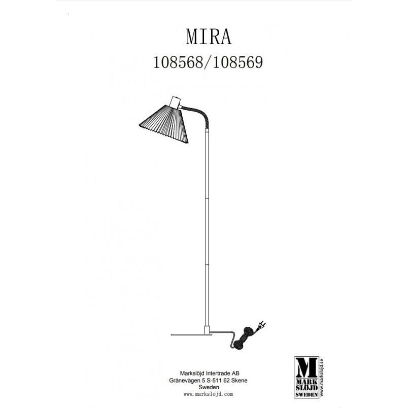 Lampa podłogowa retro Mira | Markslojd - Elegancki design