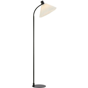Lampa podłogowa retro z abażurem Mira czarny / biały Markslojd
