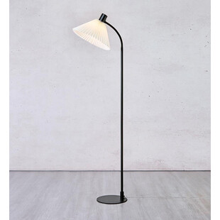 Lampa podłogowa retro z abażurem Mira czarny / biały Markslojd