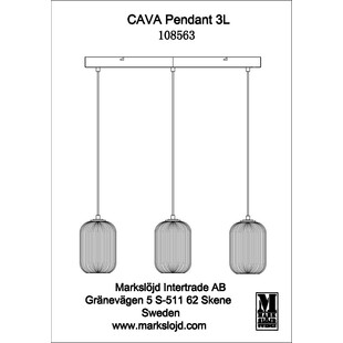 Lampa wisząca Cava biała/czarna | Markslojd - 3 punkty