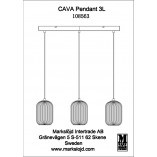 Lampa wisząca Cava biała/czarna | Markslojd - 3 punkty