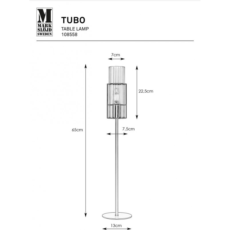 Lampa stołowa szklana Tubo - Markslojd | Elegancki design