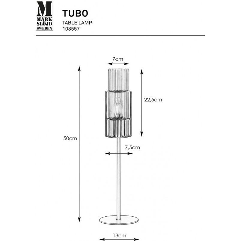 Lampa stołowa szklana Tubo | Markslojd - Elegancki design