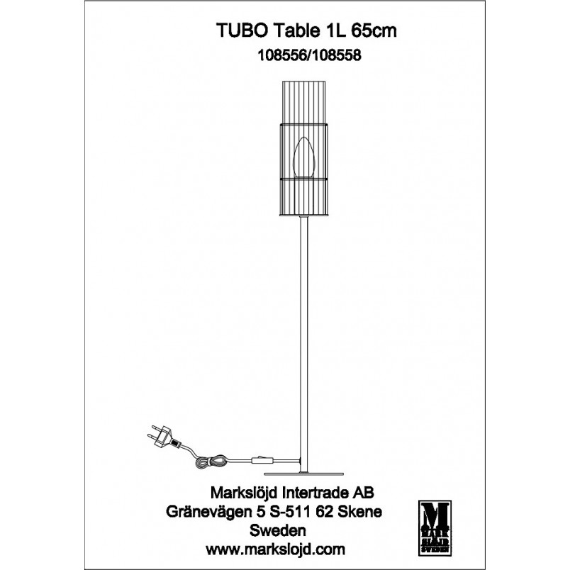 Lampa stołowa Tubo | Markslojd - Szkło, Design