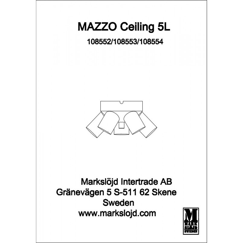 Plafon Vintage Mazzo - Mosiądz Markslojd | Elegancki Design