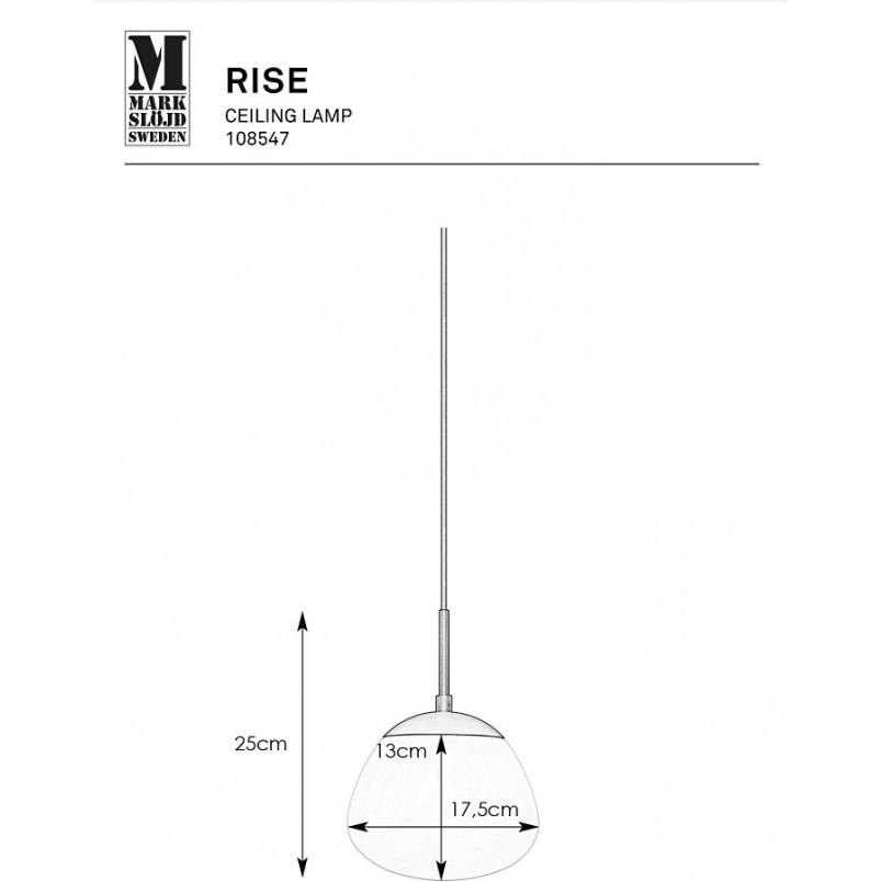 Lampa wisząca Rise - szkło białe, Markslojd | Kup teraz!