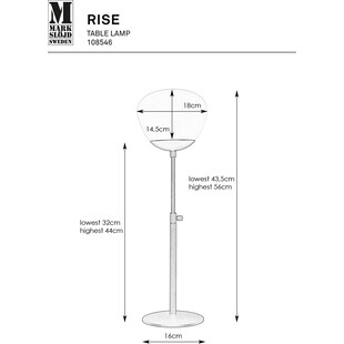 Lampa stołowa Rise Small biała Markslojd | Elegancki design
