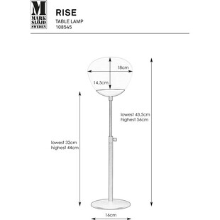 Lampa stołowa Rise Small biało-czarna | Markslojd