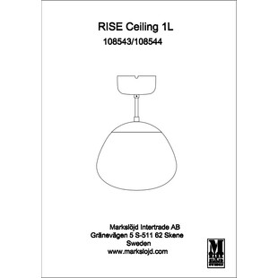 Lampa sufitowa szklana Rise | Markslojd - Elegancki design