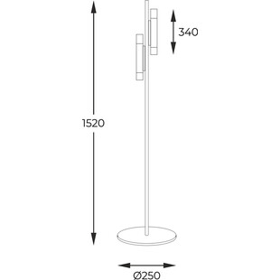 Lampa podłogowa 2 punktowa Madera drewniany / czarny Zumaline