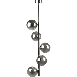 Lampa wisząca szklane kule nowoczesne Luna V 12cm srebrny / czarny Zumaline