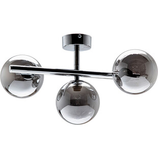 Lampa sufitowa 3 szklane kule nowoczesna Luna 37cm srebrny / czarny Zumaline