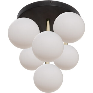 Lampa sufitowa szklane kule Ali Round VII 35cm biały / czarny / złoty Zumaline