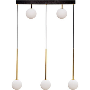 Lampa wisząca szklane kule Ali V 70cm biały / czarny / złoty Zumaline