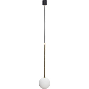 Lampa wisząca szklana kula Ali 12cm biały / czarny / złoty Zumaline
