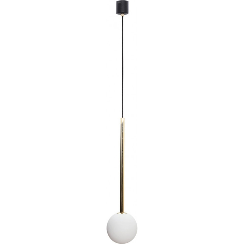 Lampa wisząca Ali - szklana kula, biały/czarny/złoty | ZumaLine